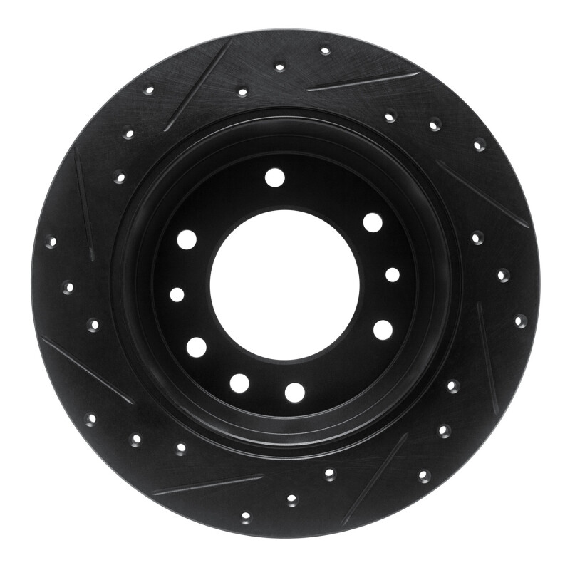 Hyundai Entourage Brake Rotor (1) - Rear Right - R1 Concepts - Drilled & Slotted - Black - `06-`14